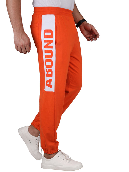 Biker's Garage Men's Orange Joggers with White Side Panel