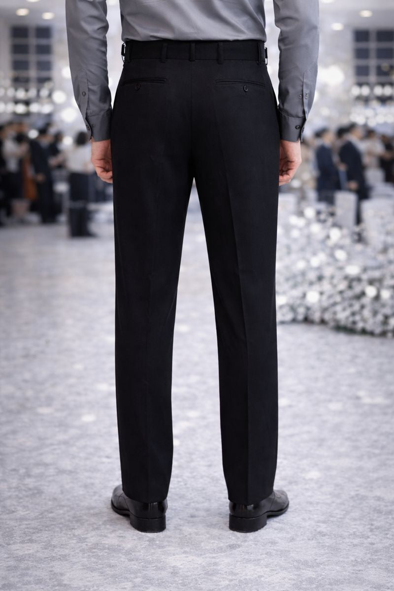 Men’s Premium Gurkha Style High-Waist Formal Trousers | Double-Buckle Pleated Dress Pants for Office & Party