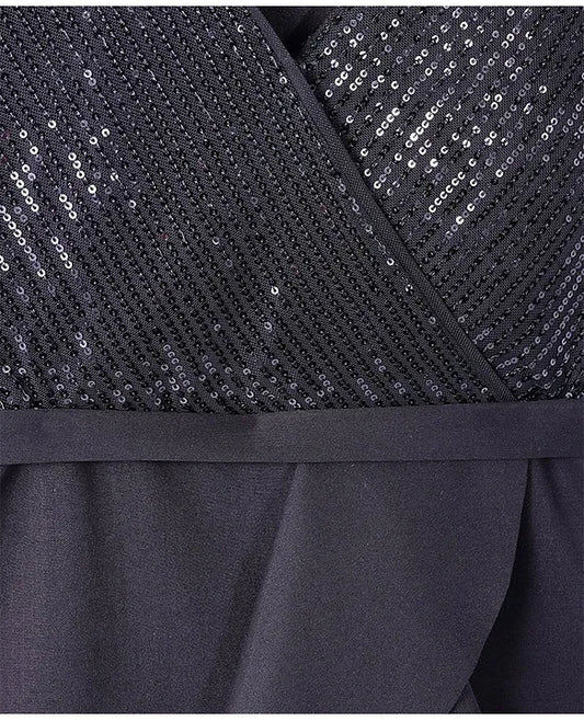 Crazy Fashion Sparkle Ruffle Black Dress