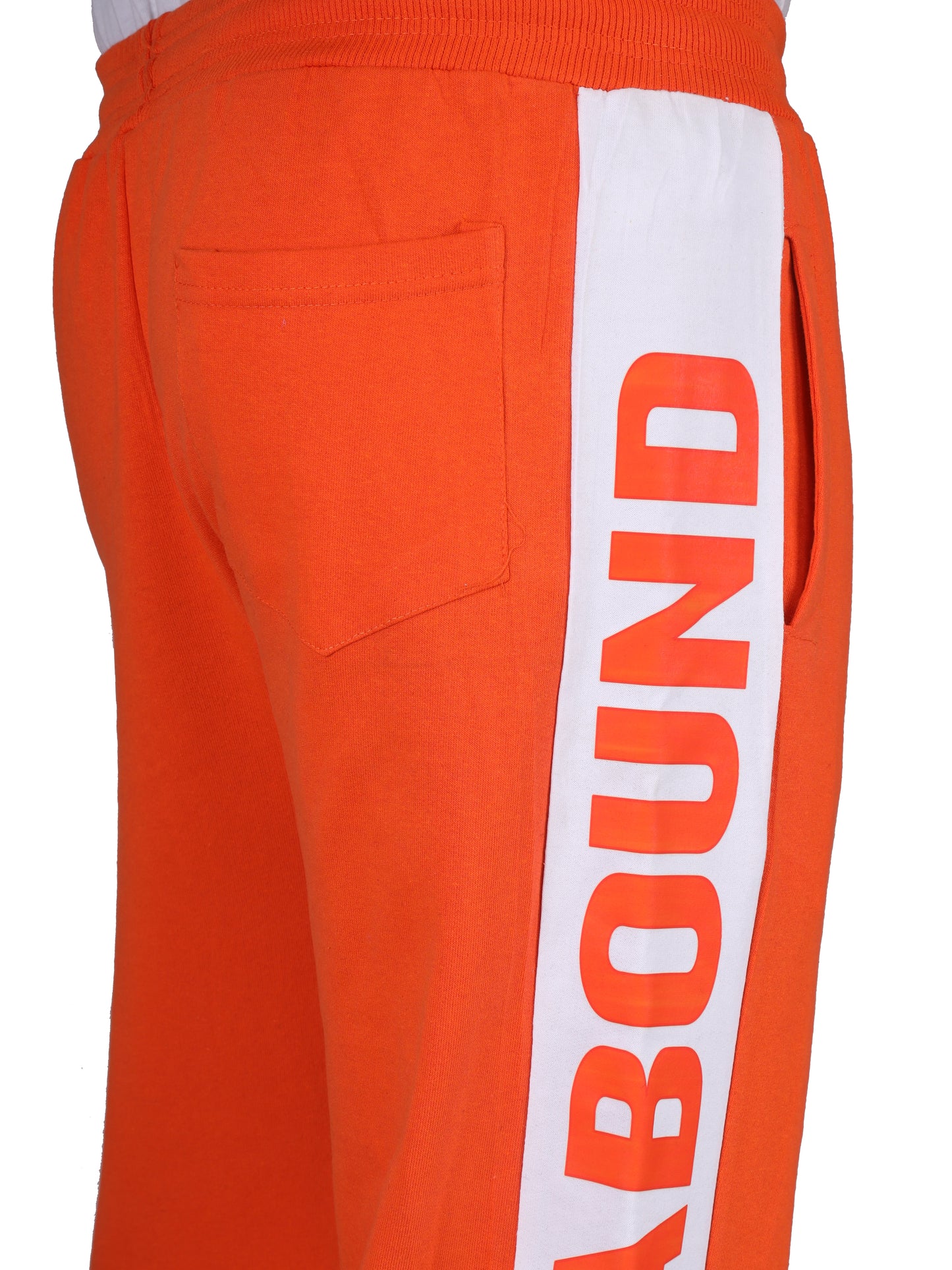 Biker's Garage Men's Orange Joggers with White Side Panel