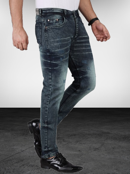 Biker's Garage Men Tinted Damaged Jeans