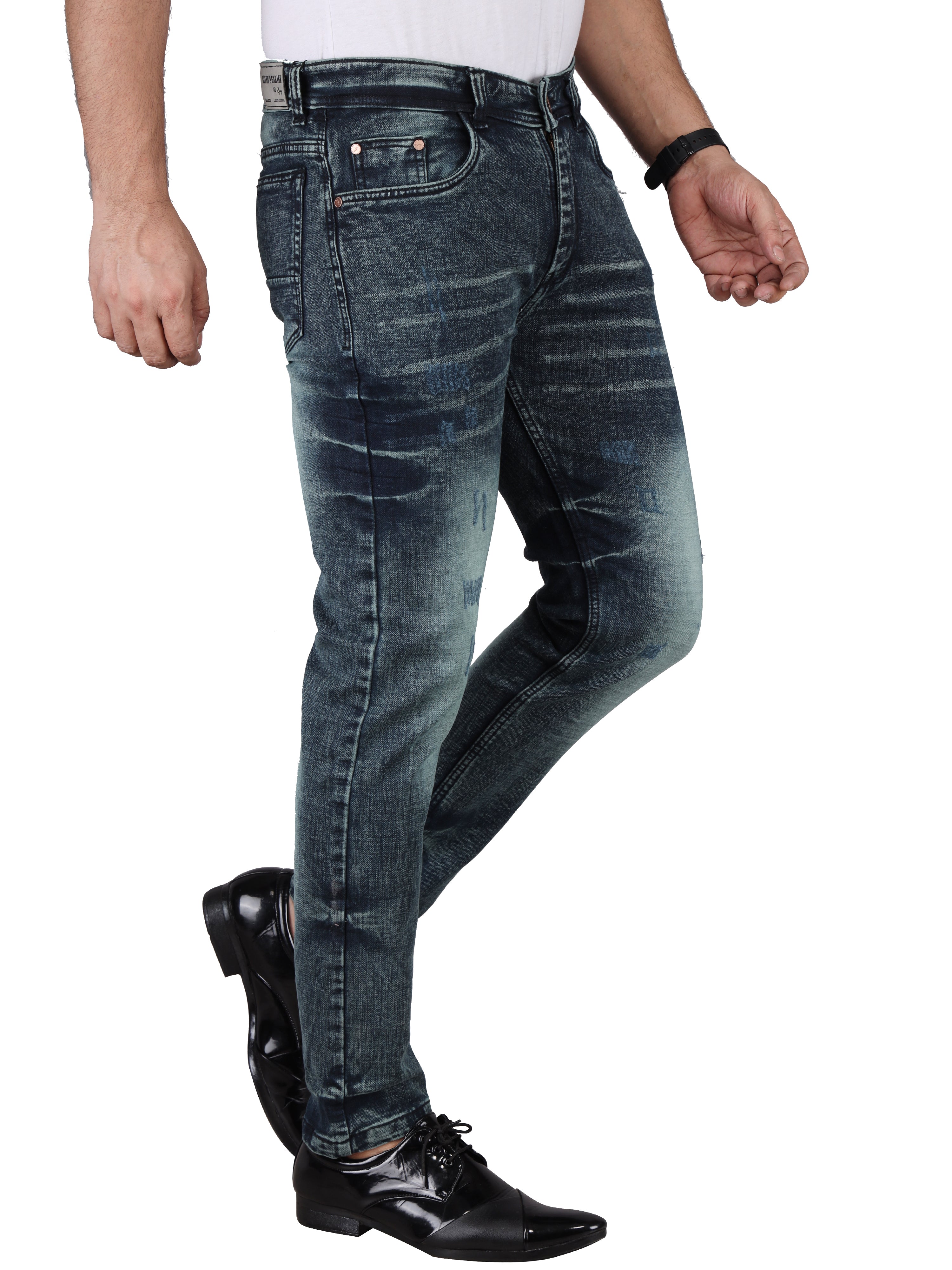 Biker's Garage Men Tinted Damaged Jeans