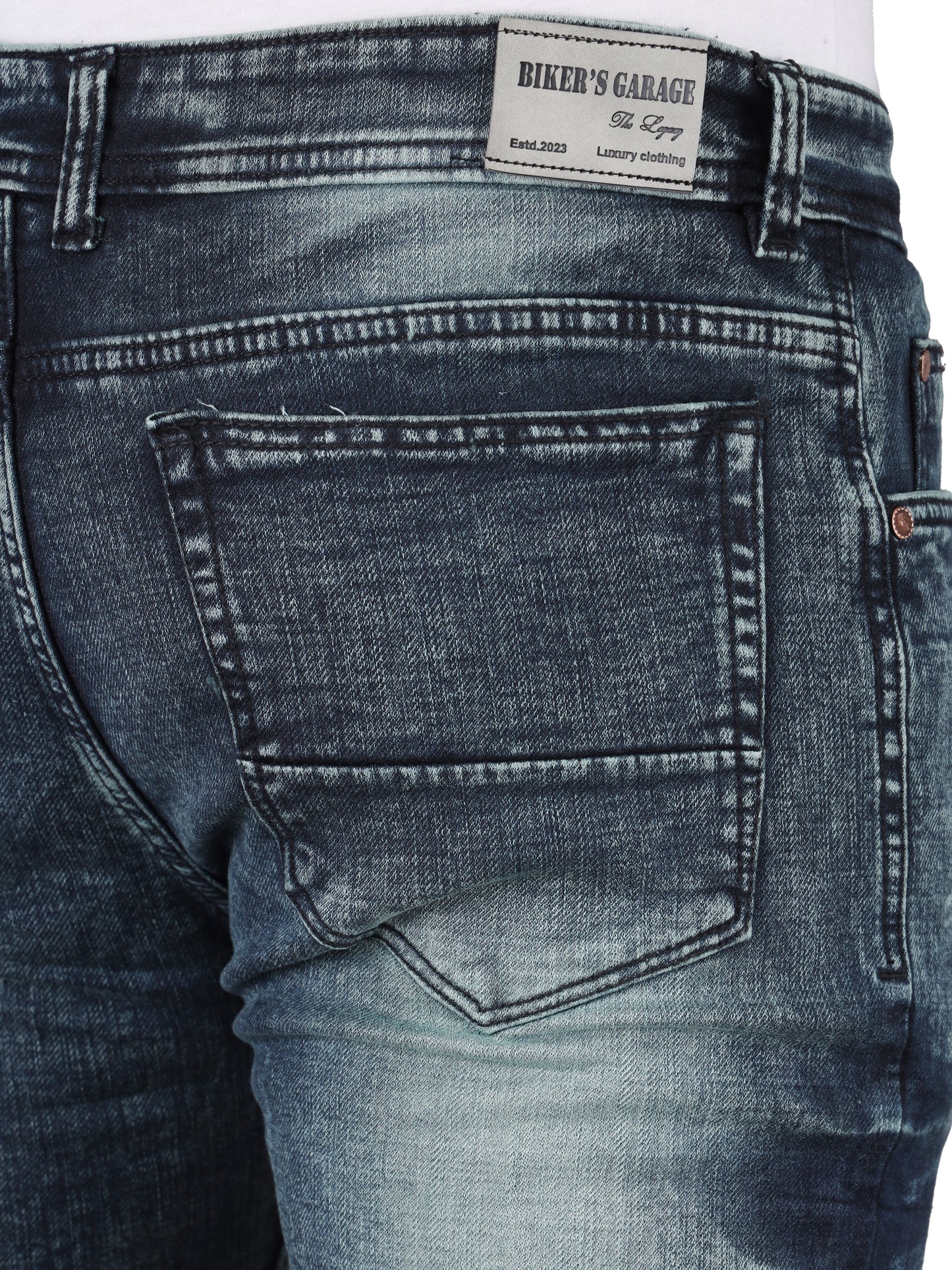 Biker's Garage Men Tinted Damaged Jeans