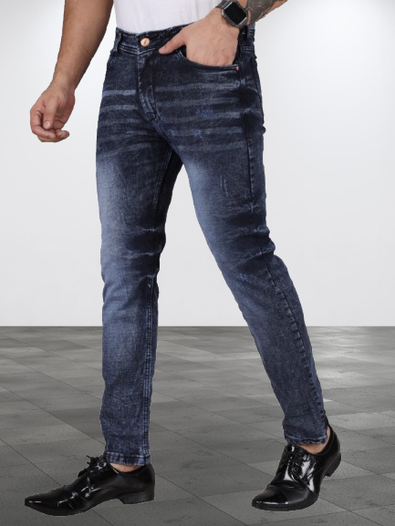 Biker's Garage Men Acid Wash Custom Jeans