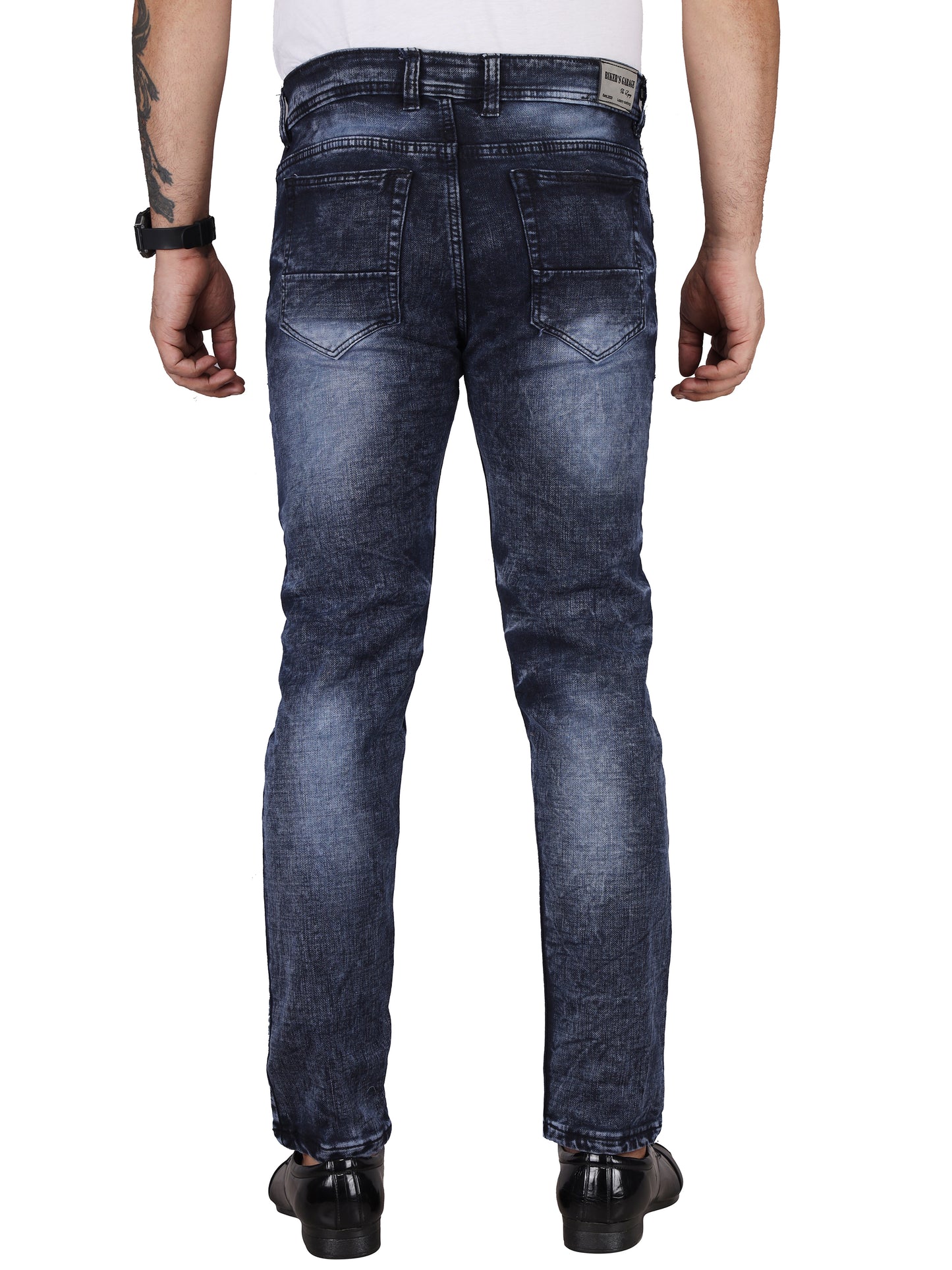 Biker's Garage Men Acid Wash Custom Jeans