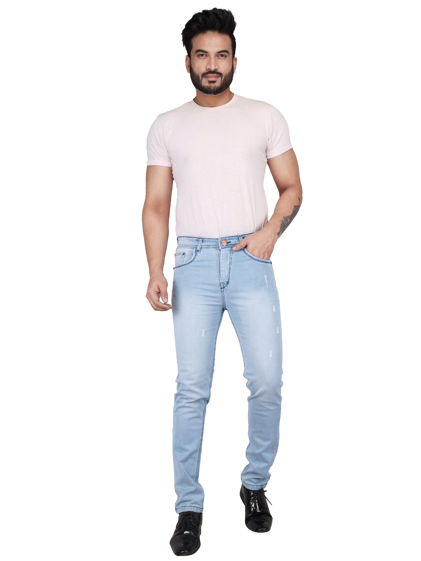 Biker's Garage Men Slim Mid Rise Light Blue Jeans