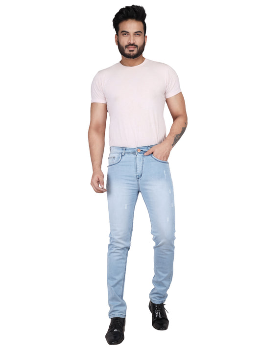Biker's Garage Men Slim Mid Rise Light Blue Jeans
