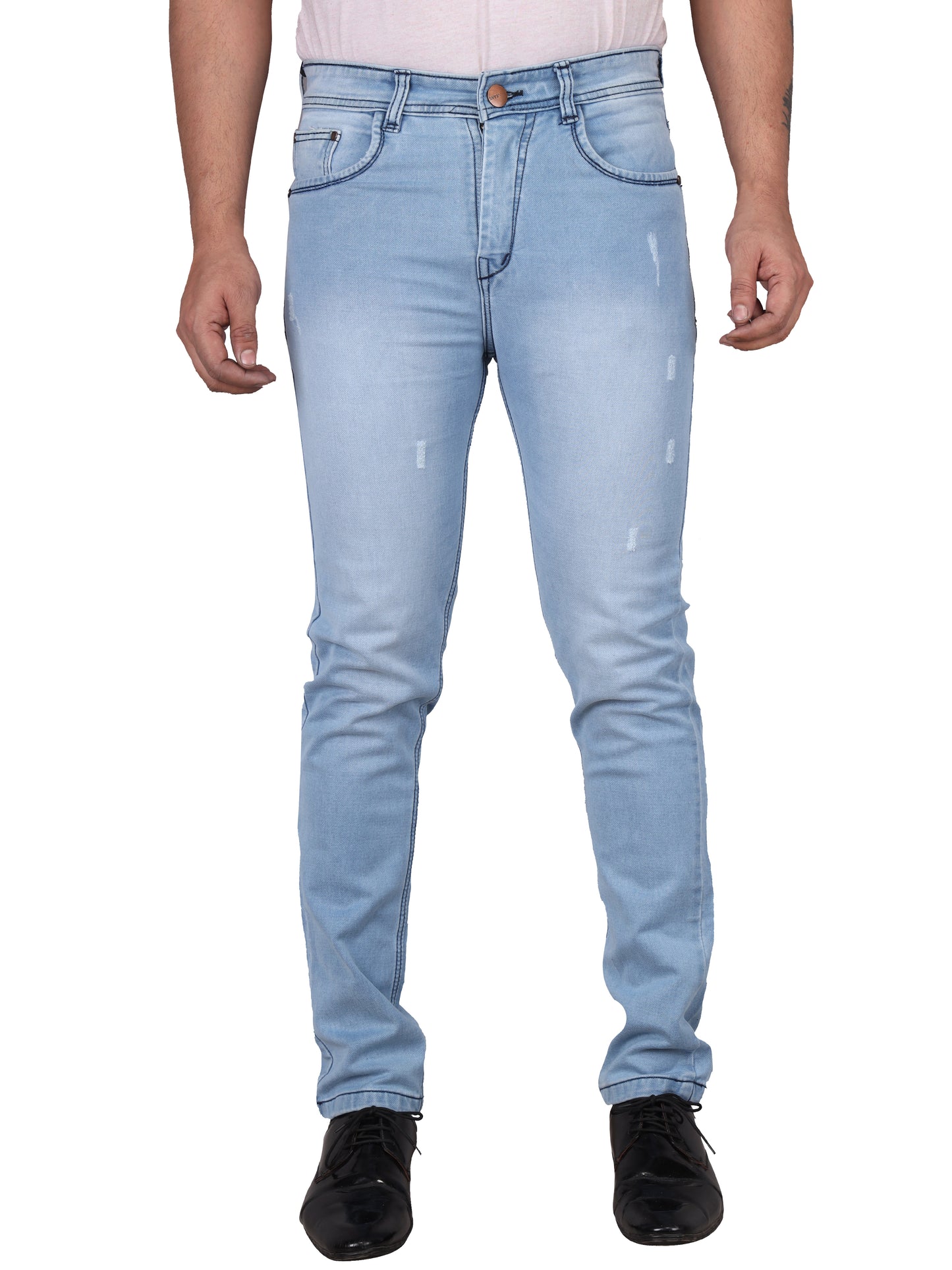 Biker's Garage Men Slim Mid Rise Light Blue Jeans