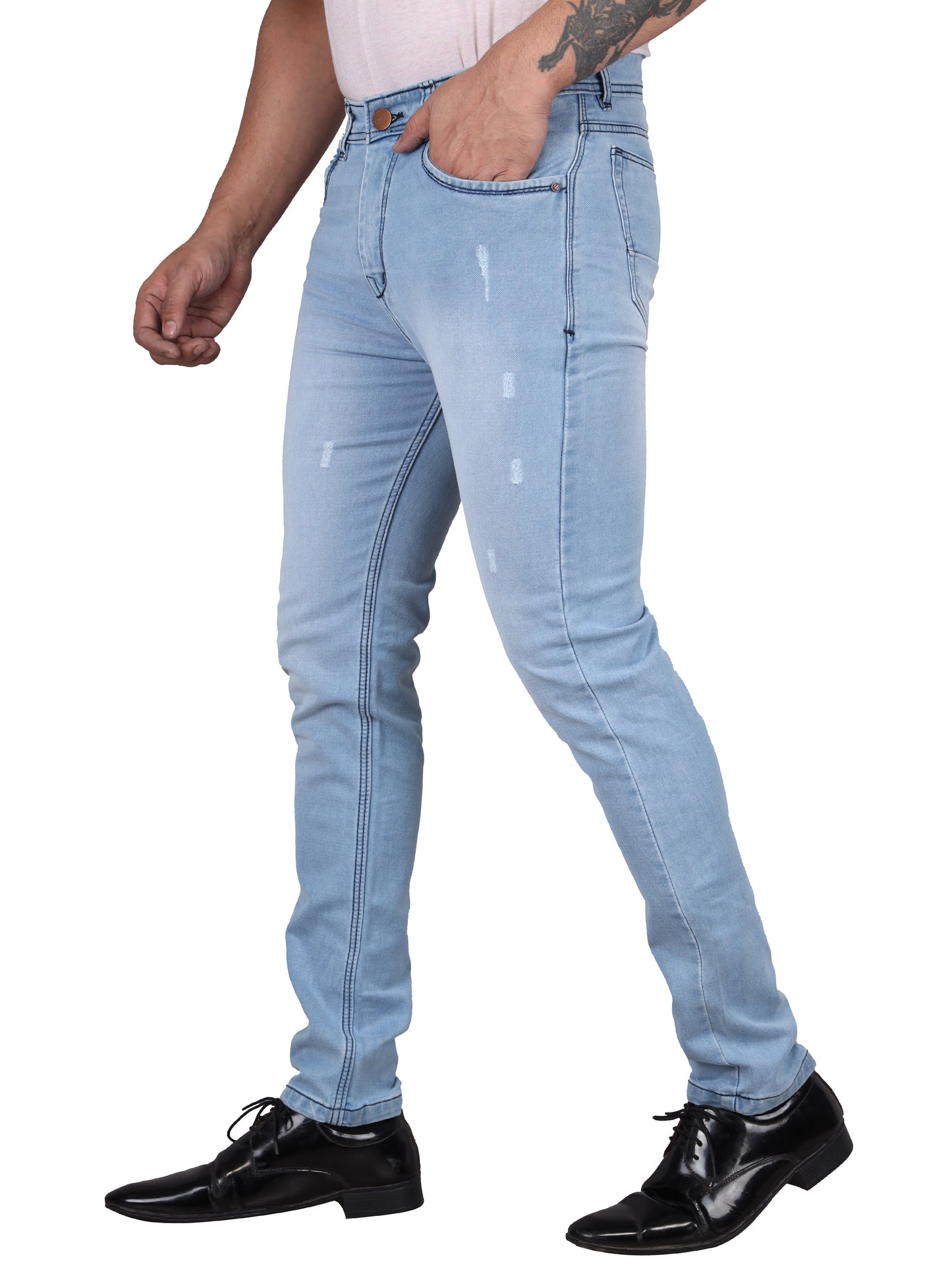 Biker's Garage Men Slim Mid Rise Light Blue Jeans