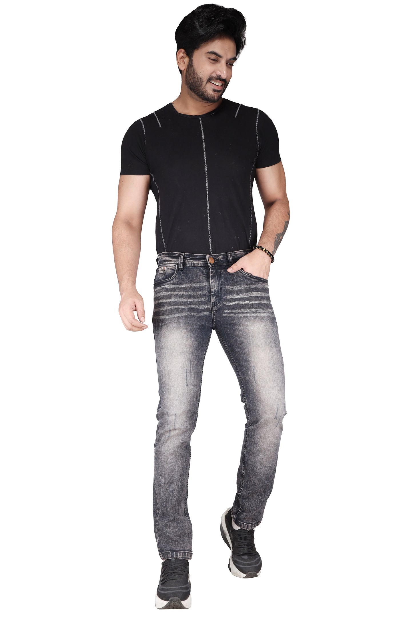 Biker's Garage Men Stone Washed Brownish  Jeans