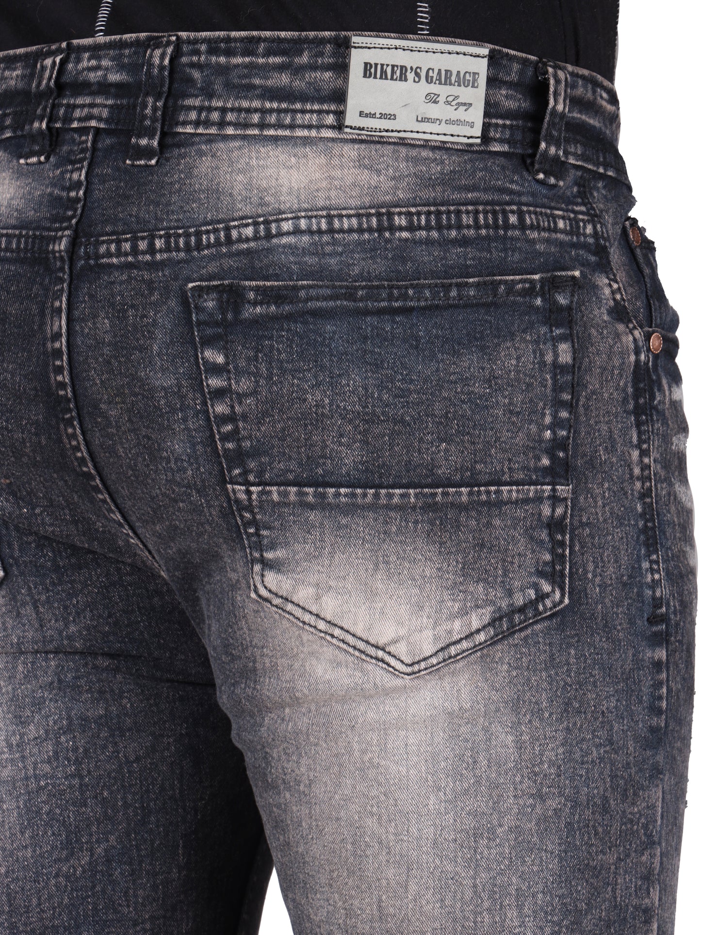 Biker's Garage Men Stone Washed Brownish  Jeans