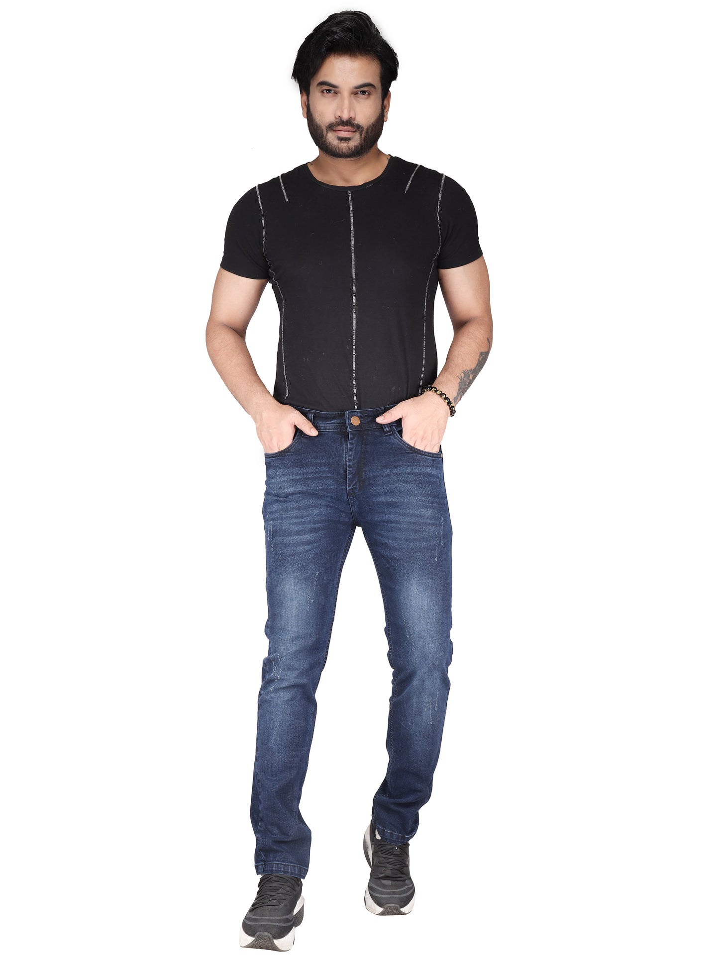 Biker's Garage Men Blue Damaged Jeans