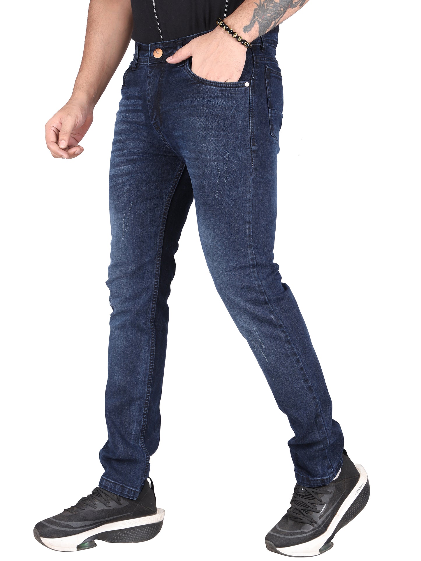 Biker's Garage Men Blue Damaged Jeans