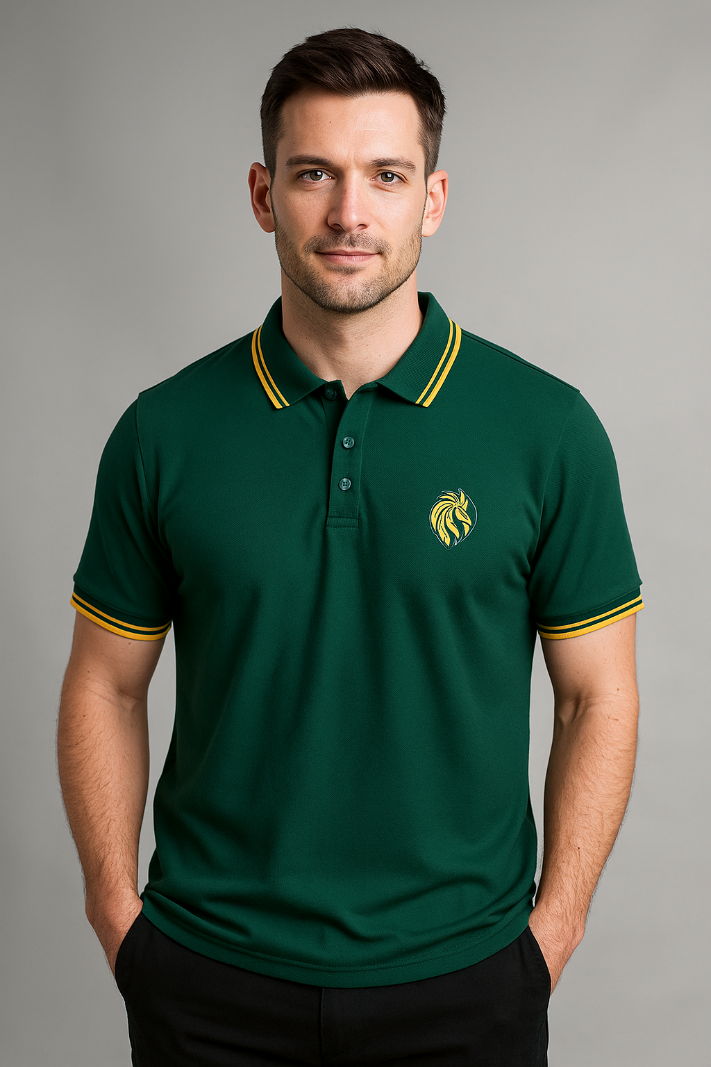 Men’s Polo T-Shirt Combo (Orange & Bottle Green) – Premium Dual Pack