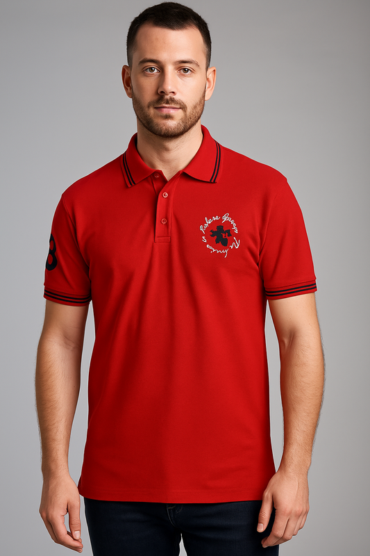 Men’s Polo T-Shirt Combo (Red & Bottle Green) – Premium Dual Pack