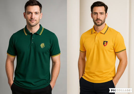 Men’s Premium Polo T-Shirt Combo (Bottle Green & Mustard Yellow) – Smart Casual Dual Pack