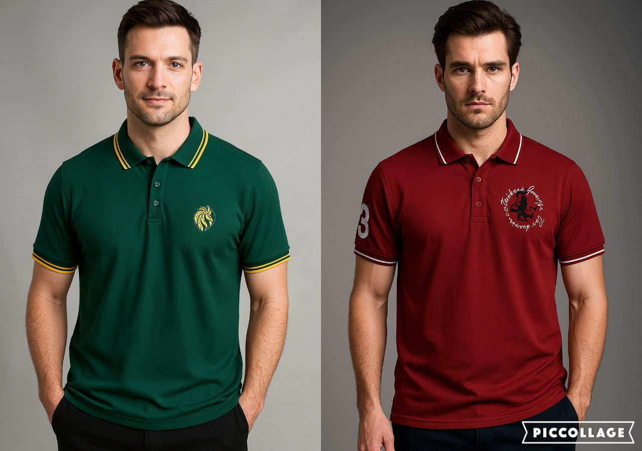 Men’s Classic Polo T-Shirt Combo (Bottle Green & Maroon) – Premium Dual Pack