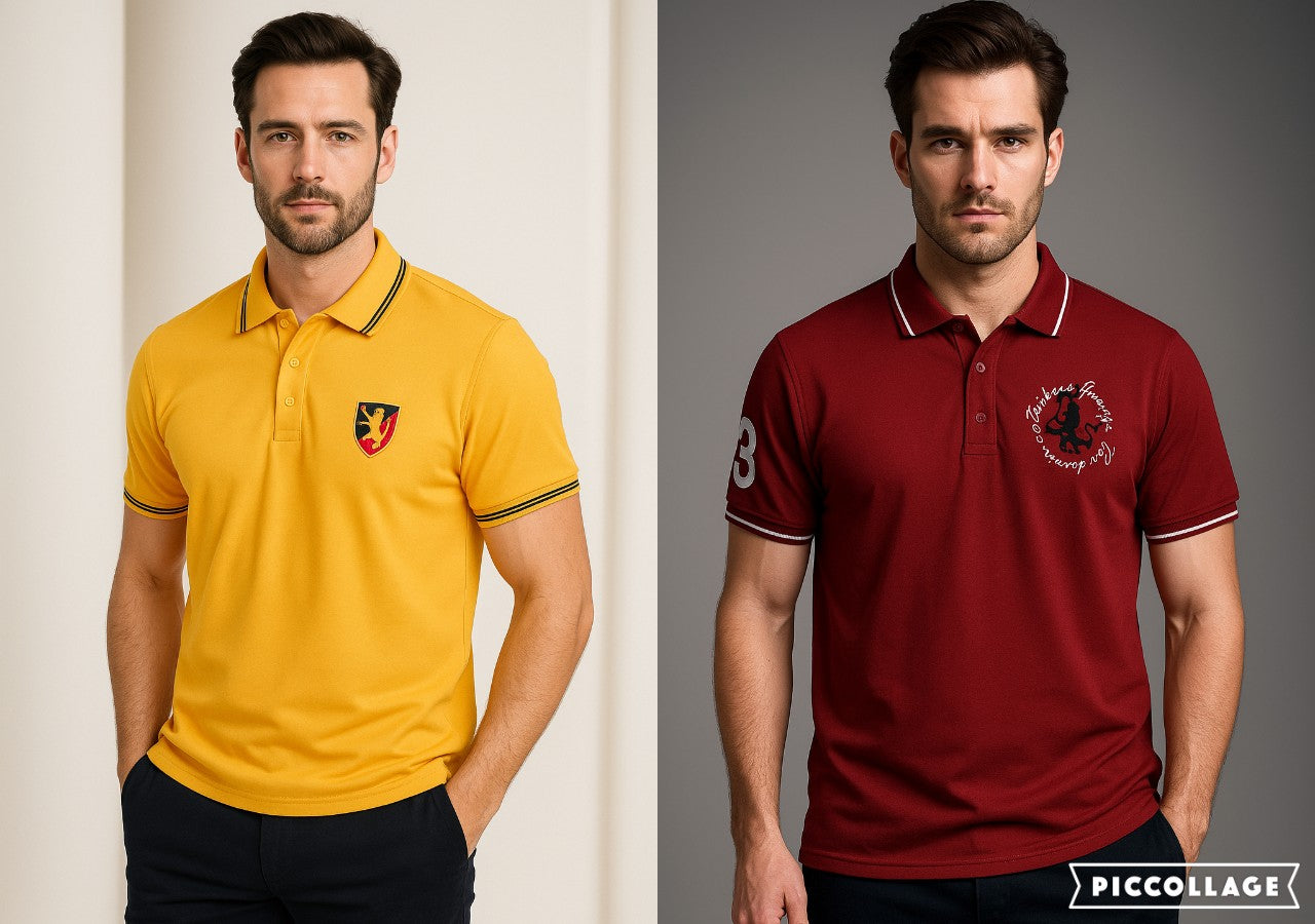 Men’s Premium Polo T-Shirt Combo ( Yellow & Maroon) – Stylish Dual Pack