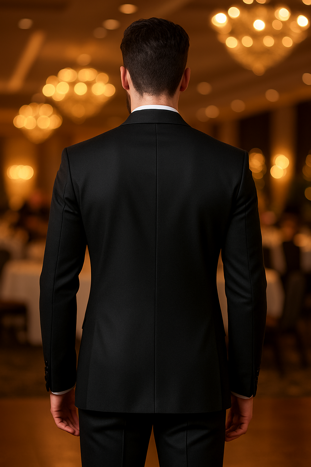 Black Luxury Floral Embroidered Tuxedo Suit for Men with Heavy Silver Handwork | Premium Groom & Reception Wear