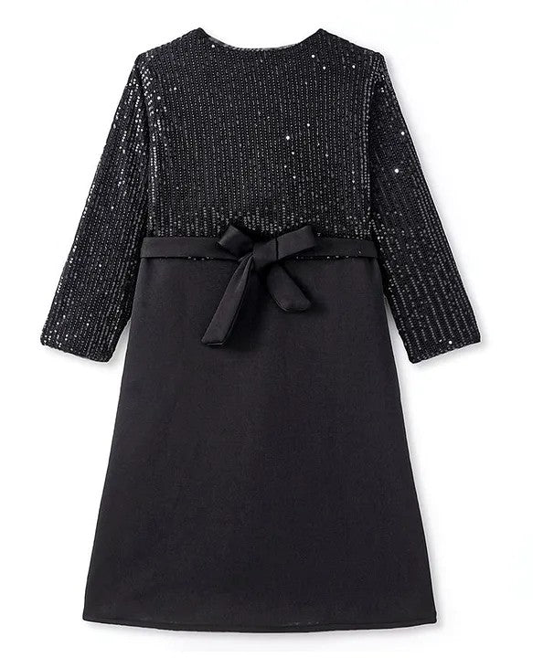Crazy Fashion Sparkle Ruffle Black Dress