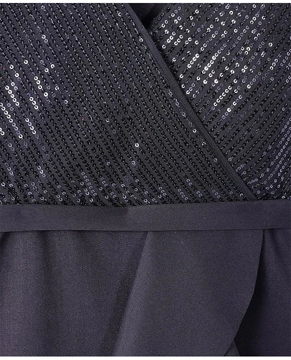 Crazy Fashion Sparkle Ruffle Black Dress